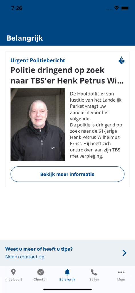 Dutch Police Urgent List